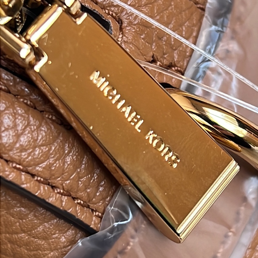 NWT Michael Kors Mercer Brown Pebbled Leather Satchel / Tote - Picture 8 of 11